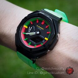 G-Shock AP stainless Rubber Jelly เขียวเรืองแสง GEN2 Ga-2110su-9a