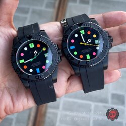 SeikoMod Yacht Master Rainbow Dial เข็มวินาทีทรงMilgauss พรายน้ำชัดมาก สวยจริงๆ
