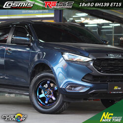 Isuzu Mu-X / ล้อแม็กขอบ18 / Cosmis / RG-06S / 18x9.0 6H139.7 ET15 / ล้อแม็กสีน้ำเงินเฉดพาวเวอร์+เพลท / Custom Color / SUV / PPV / NC