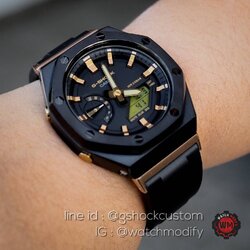 G-Shock Casioak AP Metal สาย Sport Rubber Butterfly Black & Gold
