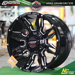 ล้อแม็กขอบ18 / Cosmis / Devil / PARKER / ก้านทรง ชูริเคน / ล้อแม็กสีดำเงา / 18x9.0 12H130/139.7 ET0
