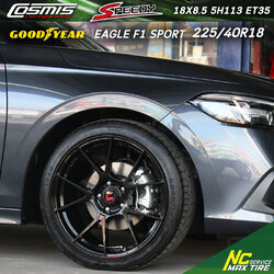Honda Civic / Cosmis / Speedy / ล้อแม็กสีดำทั้งวง / ล้อแม็กขอบ18 / 18x8.5 5H113 ET35 / Goodyear / EAGLE F1 SPORT / 225/40R18
