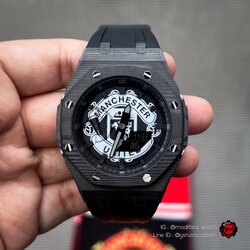 G-SHOCK Ga-2100 Customized Manchester United New Version Black Marble Carbon Fiber