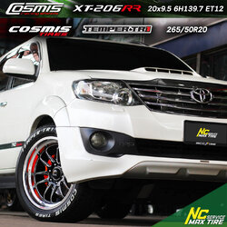 NCรีวิว.EP676 TOYOTA FORTUNER COSMIS : XT-206R 20x9.5 6H139.7 ET12 ล้อแม็กสีดำขอบเงาCNCข้างก้าน COSMIS TIRE TEMPER TR1 265/50R20 NCล้อแม็ก