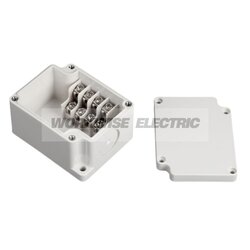"TIBOX" TJ-4P-K กล่องพลาสติก พร้อมเทอร์มินอลบล็อก (Plastic Terminal Block Box IP66) 4Pole 10A Size : 70x55x43 mm.