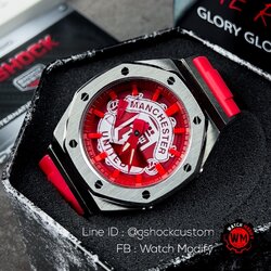 G-SHOCK Ga-2100 Customized Manchester United AP Style Metal Face Red Rubber