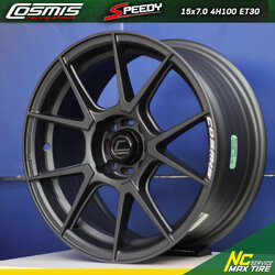 ล้อแม็กขอบ15 / Cosmis / Speedy / ล้อแม็กสีเทากัล / 15X7.0 4H100 ET30