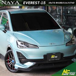 NCรีวิว.EP683 NETA-V ล้อแม็กรถไฟฟ้า NAYA : EVEREST-15 16x7.0 8H100/114.3 ET40 ล้อแม็กสีหน้าเงาร่องดำเส้นใต้ท้องแดง NCล้อแม็ก ล้อแม็กสวยๆ EV