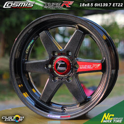 ล้อแม็กขอบ18 / Cosmis Type-R Revolution / 18x8.5 6H139.7 ET22 / Custom Color : Power Silver Black / สำหรับกระบะ และ PPV