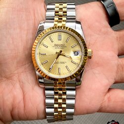 Seikomod Datejust Yellow Gold Twotone Jubilee Strap 39mm
