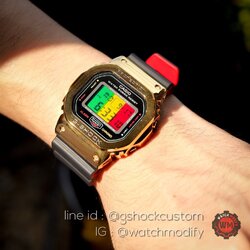 DW-5600 Custom Rasta Metal Face Gold ยักษ์เล็ก