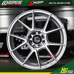 ล้อแม็กขอบ15 / Cosmis / Speedy / ล้อแม็กสีSilver / 15X7.0 4H100 ET30 / CustomColor