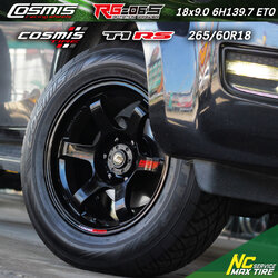Isuzu Dmax ตัวสูง / ล้อแม็กขอบ18 / Cosmis / RG-06S / ล้อแม็กสีดำทั้งวง / 18x9.0 6H139.7 ET0 / T1RS / 265/60R18