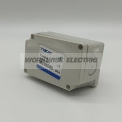 "TIBOX" TJ-6P-K กล่องพลาสติก พร้อมเทอร์มินอลบล็อก (Plastic Terminal Block Box IP66) 6Pole 10A Size : 91x55x43 mm.