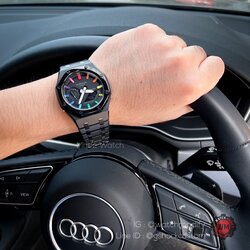 G-SHOCK Ga-2100 Casioak Rainbow Sandblast Stainless Black