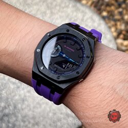 G-Shock Casioak Black Panther Metal Face Purple Premium Rubber Strap