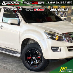 ล้อแม็กสำหรับรถกระบะ / Isuzu / Dmax/ Cosmis / RG06SR / 18X9.0 6H139.7 ET0 / ล้อแม็กสีดำเงาทั้งวง(ดำพิเศษ) / Custom Color / Deep Black / T1RS / 265/60R18 / NC