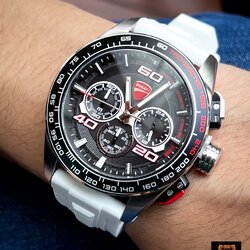 Ducati Watch Racing White Rubber Sports Chronograph
