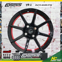 ล้อแม็กขอบ15 Cosmis VR-1 สีดำท้องแดง สำหรับรถเก๋ง (ราคาต่อวง) / 15x7.0 4H100 ET32