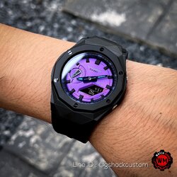 G-Shock Custom Black Panther Dial Hublot Design Big Bang Black Rubber Strap