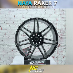 ล้อแม็กขอบ18 NAYA RAXWER 7 สีดำ cncก้าน สำหรับรถเก๋ง/กระบะ (ราคา4วง)