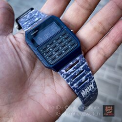 Casio Navy Blue Calculator Dial with American Navy Strap