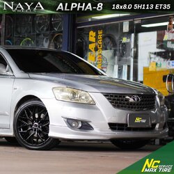 NCรีวิว.EP689 TOYOTA CAMRY NAYA WHEELS : ALPHA-8 18x8.5 5H113 ET35 ล้อแม็กสีดำเงาทั้งวง