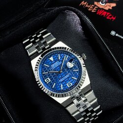 SeikoMod Land DWeller Design Blue HoneyComb Dial integrated Bracelet