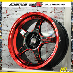 ล้อแม็กขอบ15 Cosmis TYPE-G สำหรับรถเก๋ง สีดำของแดง Custom Color