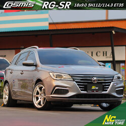Morris Garages / MG / EP /EV / ล้อแม็กขอบ18 / Cosmis / RG-SR / ล้อแม็กสี Silver กลึงหน้าเงา หยอดตัวหนังสือแดง / 18x9.0 5H112/114.3 ET35 / Pro Sport / 235/40R18