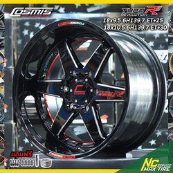 Custom Color / ล้อแม็กขอบ18 (ราคาต่อวง) / กระบะ และ SUV PPV / COSMIS TYPE-R REVOLUTION / ดำท้องแดง / หน้า 18x9.5 6H139.7 ET25 / หลัง 18x10.5 6H139.7 ET30