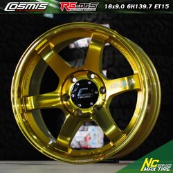 ล้อแม็กขอบ18 / Cosmis / RG-06S / ล้อแม็กสีพิเศษ / Custom Color / 18x9.0 6H139.7 ET15 / ล้อแม็กสีหน้าปัดลายสีทอง+เพลท / ล้อแม็กสวยๆ / SUV / PPV / NC