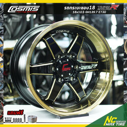ล้อแม็กขอบ18 ชุดพิเศษทำเป็น 10.5 นิ้ว ทั้ง 4 วง / Cosmis Type-R Revolution / 18x10.5 6H139.7 ET30 / สีดำของทอง
