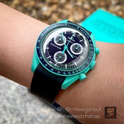 Swatch X Omega New Collection Mission On Earth Swiss Made Free Premium Blue Starlight & Rubber Straps