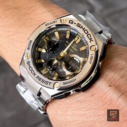 G-Steel Gold Dial Stainless Solar Powered Multiband6 Japan Set