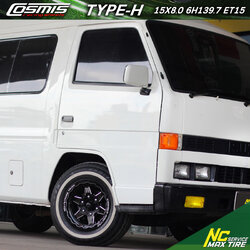 Isuzu Buddy / 90's / ล้อแม็กขอบ15 / สายบรรทุก / COSMIS TYPE-H / 15x8.0 6H139.7 ET15 / สีดำ+CNCข้างก้าน+CNCขอบเฟื่อง+CNCตัวหนังสือ
