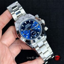 Seikomod Deep Blue Chronograph Daytona Style Sapphire Mod Oyster Steel Strap