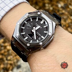 G-Shock Casioak Black Transparent Black Rubber with Black Waffle Dial