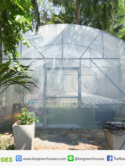 โรงเรือนจั่วโค้ง ขนาด 6x7ม. พร้อมโต๊ะปลูกผักไฮโดรโปนิกส์ จ.กรุงเทพ