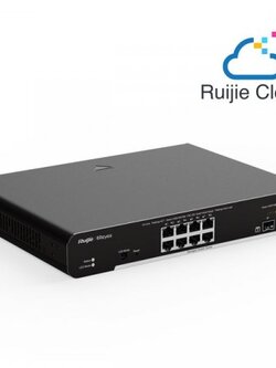 Reyee RG-NBS3100-8GT2SFP-P 8-Port Gigabit L2 Cloud Managed POE Switch, 8 POE/POE+ Ports, +2 SFP Gigabit Slots, 125W PoE Power Budget, Desktop Steel Case
