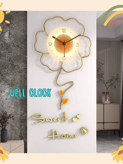 CT208C045 INTERY นาฬิกาติดผนัง นาฬิกามงคล ดอกไม้ Flower WALL CLOCK WALL DECOR