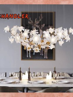 CT200A182 SOTMIA โคมไฟดอกไม้ โคมไฟระย้าโถงบรรได Chandelier แชนเดอเรียยาว แชนเดอเรียโต๊ะทานข้าว