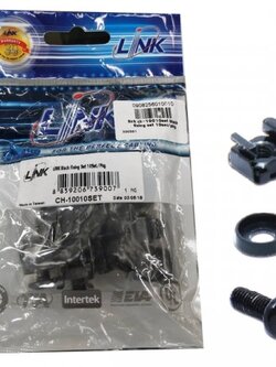 Link CH-10010SET Black Fixing Set (Screw M6 + Cage nut + Plastic washer) 10 Set / Pkg