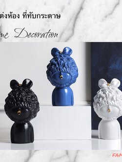 TH000B040 FAMITOSS ของแต่งห้อง ของแต่งบ้าน ที่ทับกระดาษ ที่ทับกระดาษน่ารัก ของตั้งโชว์ ของตั้งโต๊ะ ผมหยิก ตุ๊กตาผมหยิก