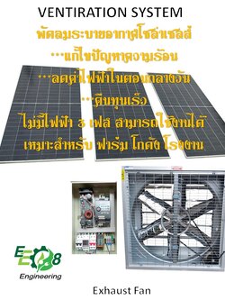 พัดลมระบายอากาศโซล่าเซลส์ 36" 3P 380V 50Hz