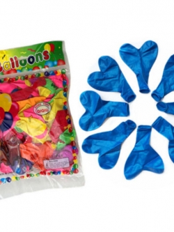 ลูกโป่งยางรูปหัวใจ 10 นิ้ว แพ็ค 10 ใบ สีน้ำเงินมุก