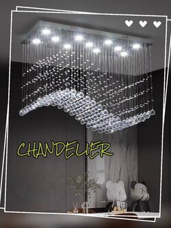 CT195A166 SOTMIA โคมระย้า โคมไฟระย้าฐานสี่เหลี่ยม