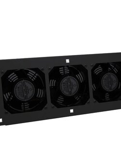 G7-05003B FAN Heavy Duty 3 x 4" BLACK (2 Ball Bearing ประกอบครบชุดพร้อมสายไฟ 1.4 เมตร) พัดลมชุด 3 ตัว สีดำ