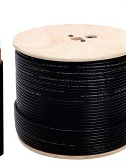 LINK CB-0108 RG 6/U Cable Black Jacket, 95% Shield MILITARY Grade 500m. / Reel in Box