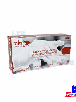 ถุงมือยาง Latex ซาโตรี่ ไม่มีแป้ง สีขาว (บรรจุ 50คู่/กล่อง)